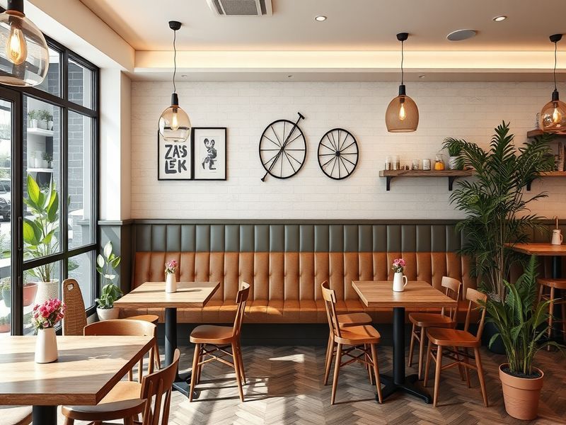 Intérieur élégant et calme du Café Tanger Panorama