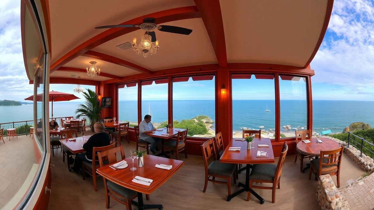 Vue imprenable sur la mer Méditerranée depuis la terrasse du Café Tanger Panorama