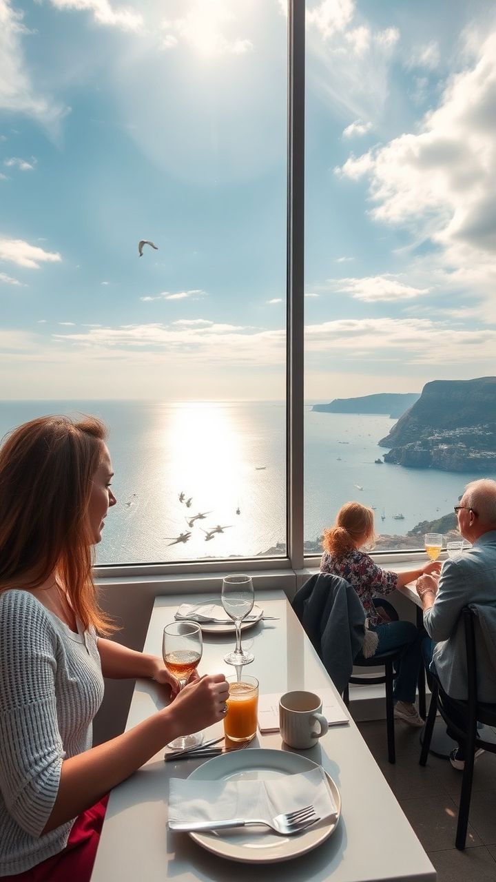 Vue imprenable sur la mer Méditerranée depuis la terrasse du Café Tanger Panorama